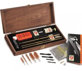 HOPPES WOODEN BOXED CLEANING KIT - RIFLE/SHOTGUN